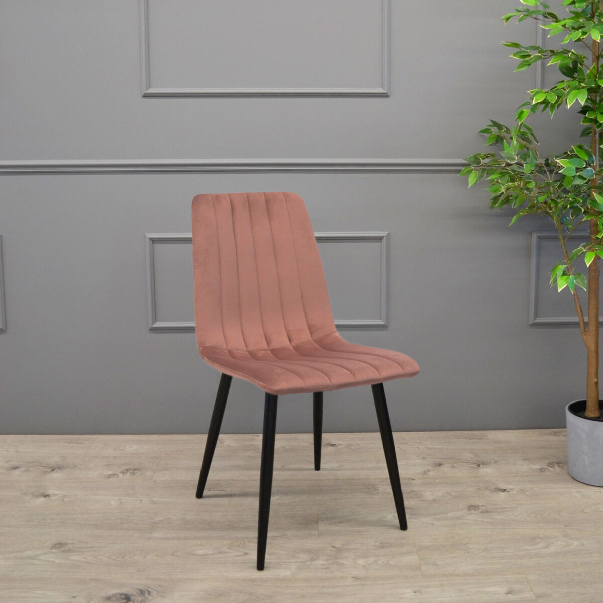 Dc-90 (N44) Rusty Velvet + Black Legs Chair - Image 4