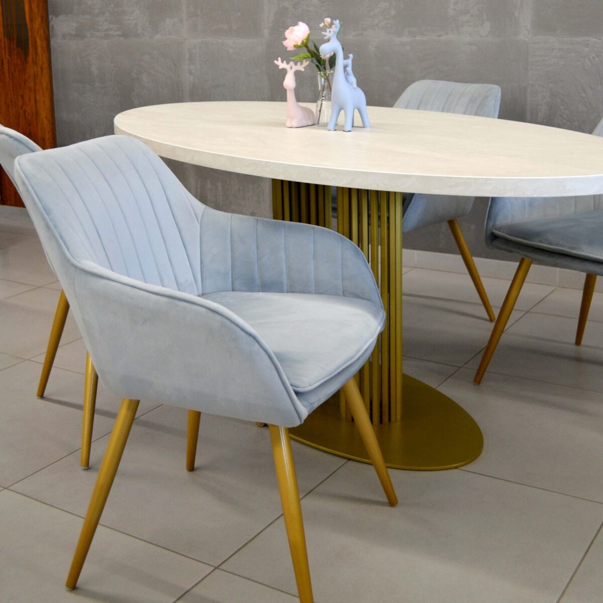 Iris Light Blue Golden Chair - Image 2