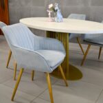 Iris Light Blue Golden Chair - Image 2