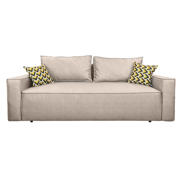 Canapea Extensibilă Kalifornia Beige Descoperă canapeaua extensibilă Kalifornia Beige, ideală pentru orice interior! Construită cu un cadru din lemn și tapițată cu stofă, oferă confort maxim și lădiță de depozitare. Mecanismul Eurocarte permite transformarea ușoară într-un pat confortabil. Cumpără acum!