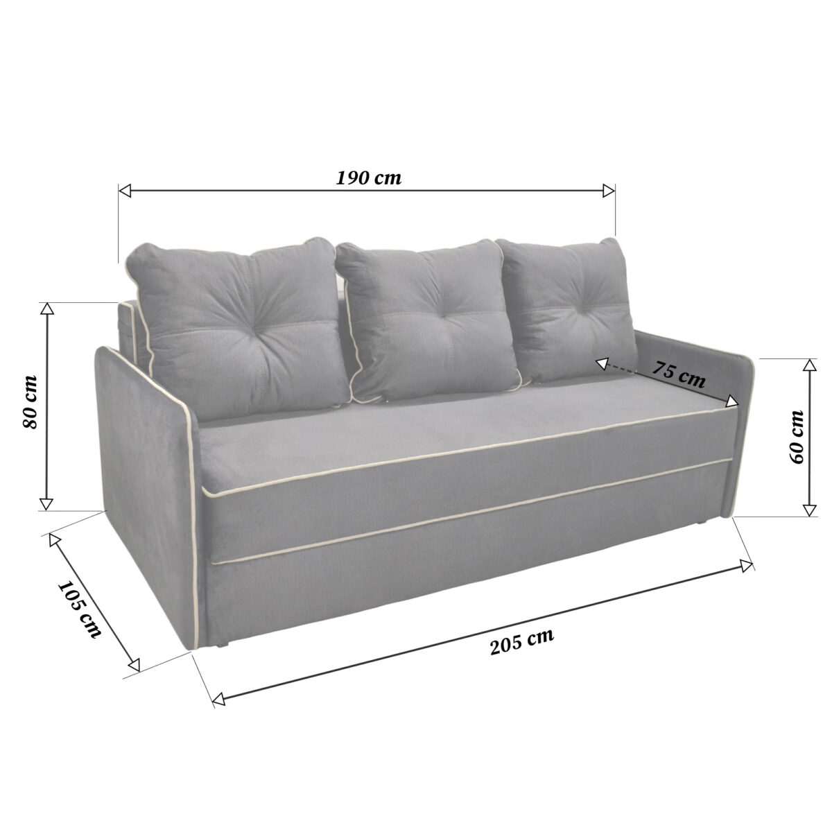 Canapea Extensibilă Latio Dark-Grey - imagine 11