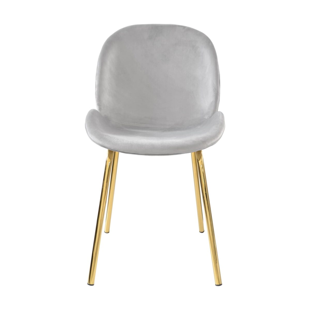 Roxy Velvet Grey+Gold Legs Chair - Image 3