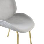 Roxy Velvet Grey+Gold Legs Chair - Image 5