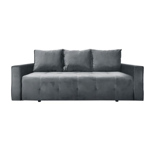 Canapea Extensibilă Parma Grey Descoperă Canapeaua Extensibilă Parma Grey, ideală pentru orice spațiu modern. Cu un cadru din lemn și tapițerie din stofă delicată, aceasta oferă confort și stil. Are ladă de depozitare și se transformă ușor într-un pat confortabil de 155×190 cm. Alege calitatea și eleganța!