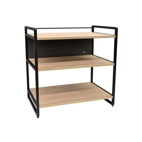 Printer Shelf 740*500*740 Discover the printer shelf with dimensions of 740x500x740 mm, ideal for an office or home. Made from painted metal and melamine-faced chipboard, this shelf offers 3 shelves for efficient storage of office supplies. Modern design and easy to move, perfect for organization!