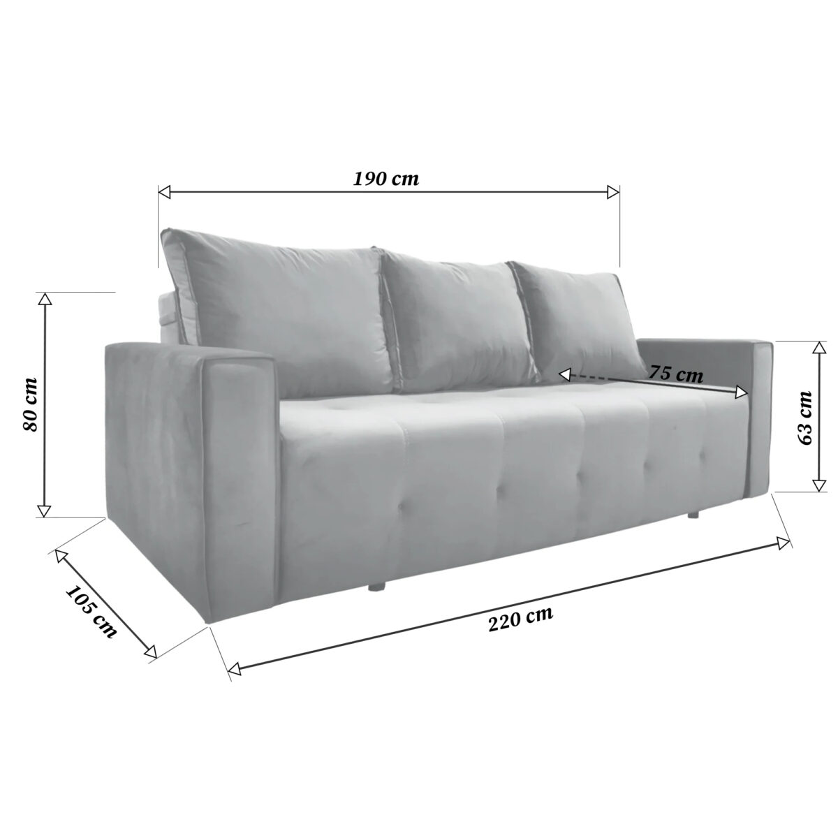 Parma Green Expandable Sofa - Image 7