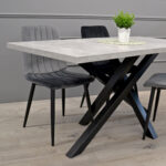 Chair DC-90P N21 Velvet Dark Grey + Black Legs - Image 4