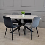 Chair DC-90P N21 Velvet Dark Grey + Black Legs - Image 5