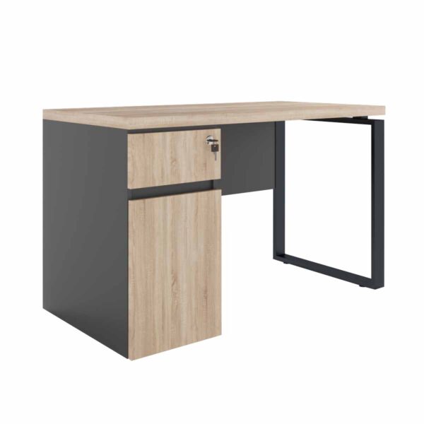 Masa Birou+BOX încorporat Stânga 1200×600 Sonoma/Black Descoperiți masa de birou cu box încorporat Stânga 1200x600 Sonoma/Black, ideală pentru orice mediu de lucru. Cu un design practic și funcțional, oferă un spațiu generos pentru desfășurarea activităților, plus depozitare suplimentară. Cadru metalic solid și PAL melaminat rezistent.