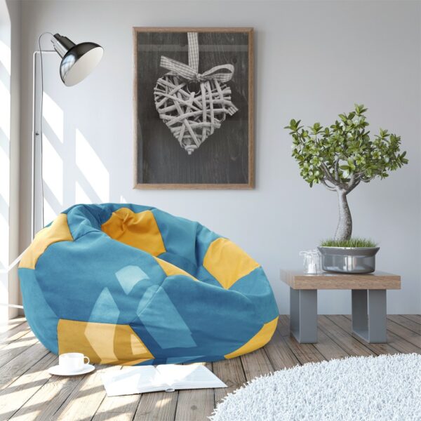 Кресло мешок Bean Bag Ball Blue-Yellow Создайте свой уютный уголок с креслом-мешком Bean-Bag Ball Blue-Yellow– современным, универсальным и невероятно комфортным аксессуаром, идеально подходящим для любого пространства. Заказывайте сейчас, чтобы добавить комфорт и стиль в ваш дом или офис!