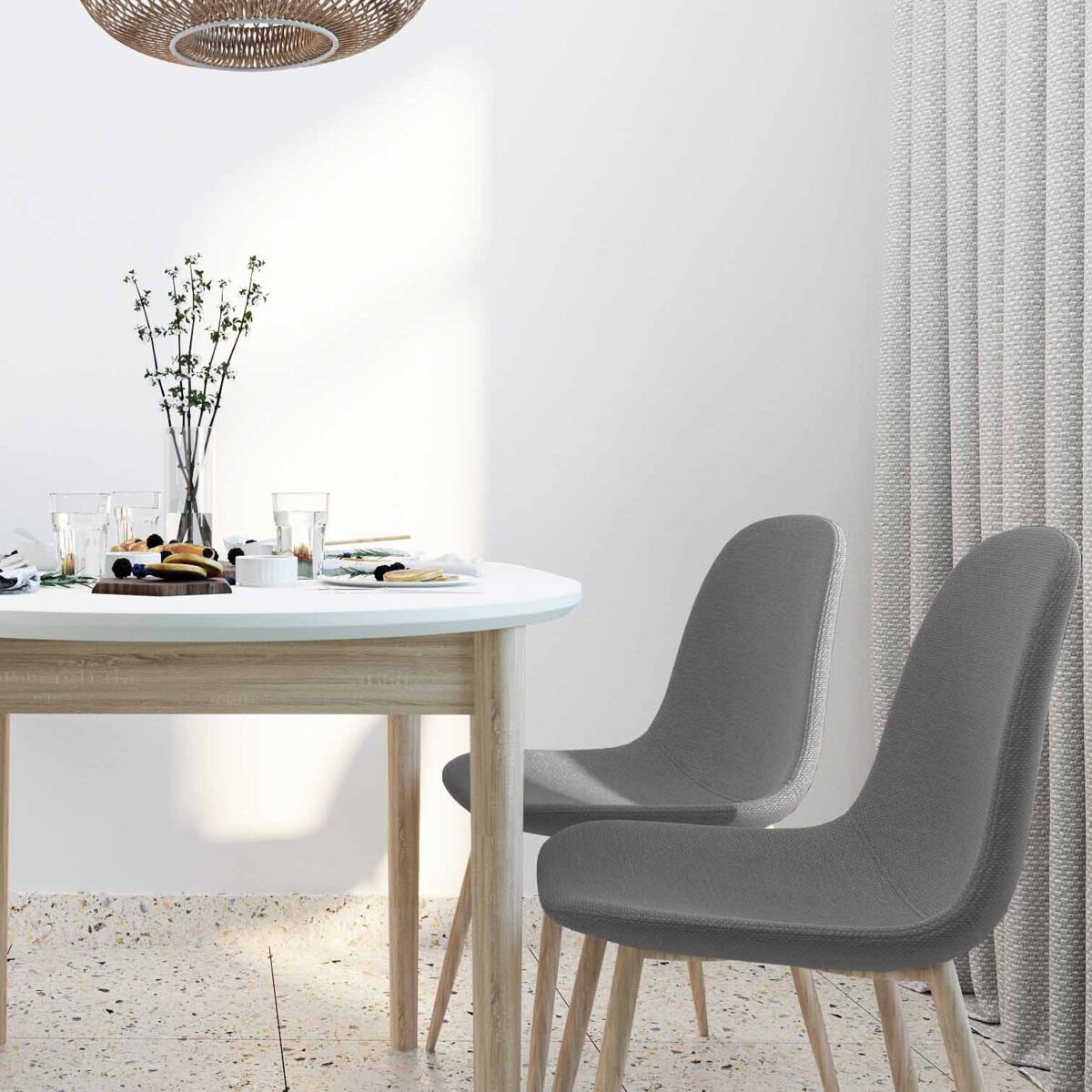 Chair C-710 Denim Dark Grey + Transprint Legs - Image 2
