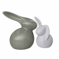 Set of Bunny Figurines Add a touch of elegance and cheerfulness to your home décor with the ceramic bunny figurine set! Ideal for your office, living room, or bedroom, these nature-inspired decorative pieces are perfect for creating a springtime atmosphere.