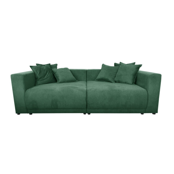 Miami Green Extendable Sofa Discover the Maiami Green convertible sofa, perfect for any space! With a wooden frame and Bonnell springs, it offers comfort and durability. Upholstered in fabric and equipped with a storage box, it easily transforms into a bed. Choose style and functionality for your home!