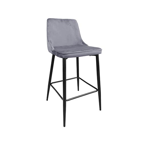 Classic Grey Bar Stool Discover the Classic Grey Bar Stool, perfect for any modern kitchen! With an elegant and comfortable design, made of metal and upholstered with soft velvet, this stool has a weight capacity of up to 150 kg. Ideal for a relaxation corner!