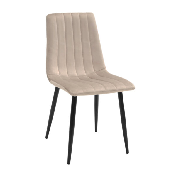 DC-90P N9 Chair Velvet Beige + Black Legs Discover the elegance of the DC-90P N9 chair made from beige velvet, perfect for your kitchen! With durable metal legs and a comfortable design, it offers a refined and functional look within your home. The perfect height for relaxing moments!