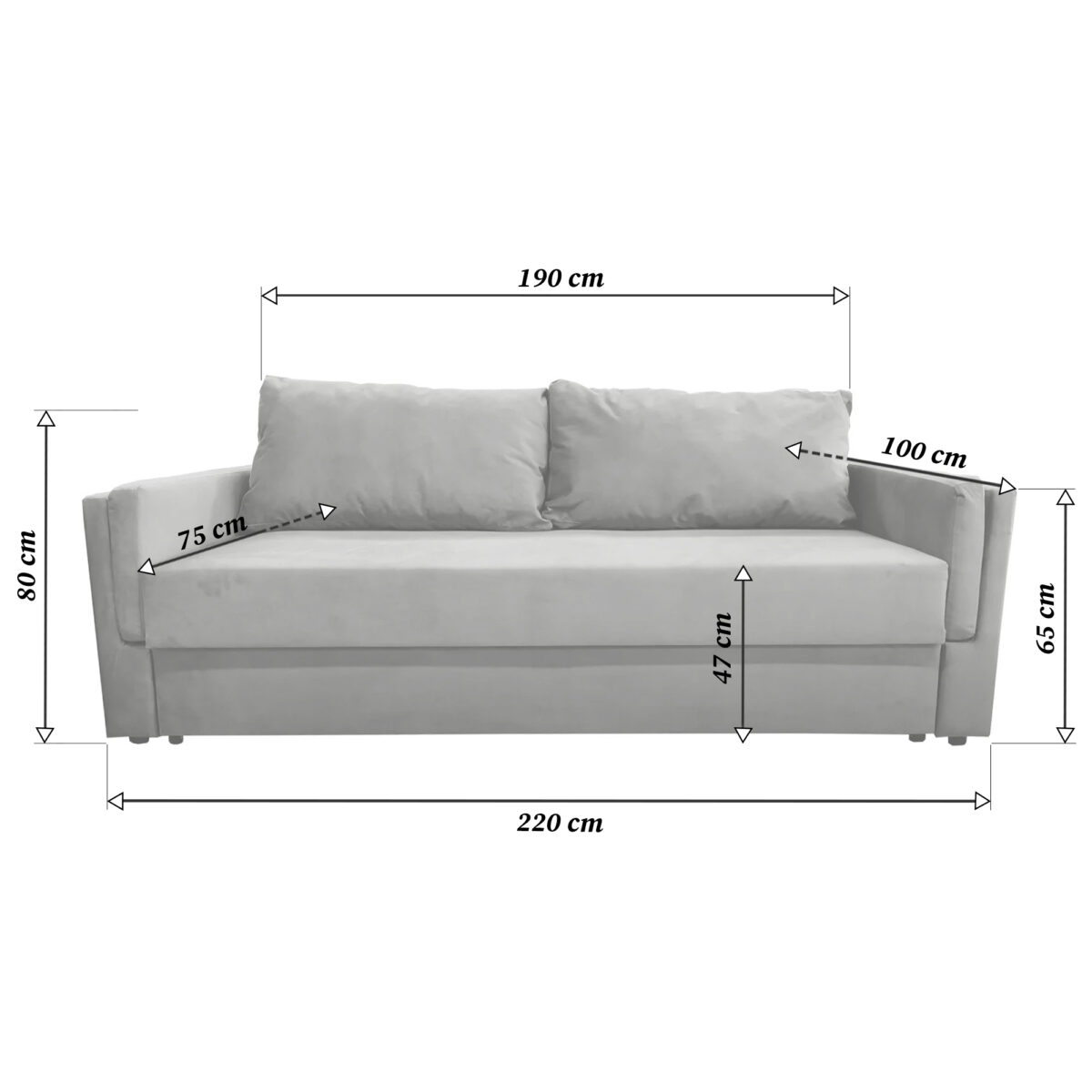 Tokyo Grey Expandable Sofa - Image 2