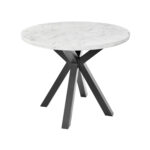 KLEO White Marble Table Ø90 Discover the KLEO table with a white marble top, ideal for any modern kitchen. With a diameter of 90 cm, it adds elegance and sophistication to your space. Choose quality and style to transform your kitchen into a remarkable place!