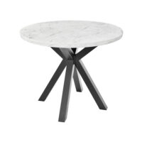 KLEO White Marble Table Ø90 Discover the KLEO table with a white marble top, ideal for any modern kitchen. With a diameter of 90 cm, it adds elegance and sophistication to your space. Choose quality and style to transform your kitchen into a remarkable place!