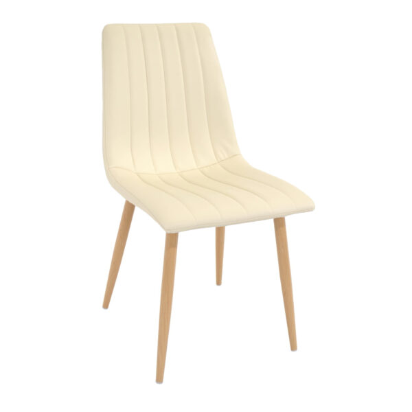 Chair DC-90WT Beige + Transprint Legs Discover the elegance of the DC-90WT chair, perfect for your kitchen! With a modern design in a beige hue and sturdy metal legs, this chair offers both comfort and style. Available in other colors and materials as well, it is the perfect choice for a refined interior.