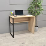 STUDY Desk Table (90×50) Right~Sonoma/Black - Image 2