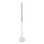 Coat rack C-502 White Discover the C-502 White Coat Rack, ideal for the office and living room! Made from wood and electrostatically painted metal, with 6 plastic hooks, this elegant and durable coat rack adds utility and style to any space. Height: 170 cm, Base diameter: 30 cm.