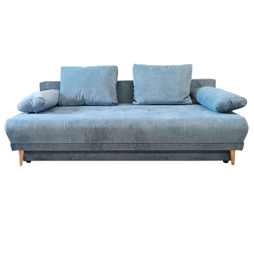 Bono Blue Extendable Sofa Discover the Bono Blue extendable sofa, comfortable for 2 people. With a modern design and soft fabric upholstery, the sofa offers a generous seat depth of 80 cm and an ideal size for sleeping. Perfect for any living room!