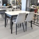 ELVERUM Extendable Table White + Black Legs 120/150x75 - Image 2
