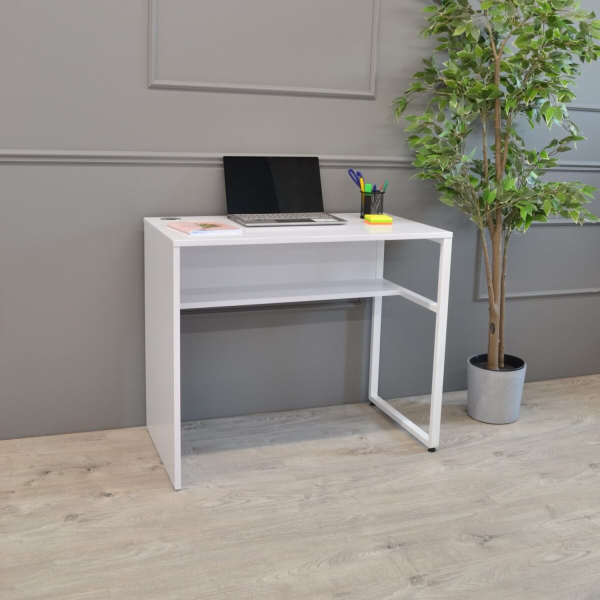 Study Desk (90x50) Right~White - Image 2
