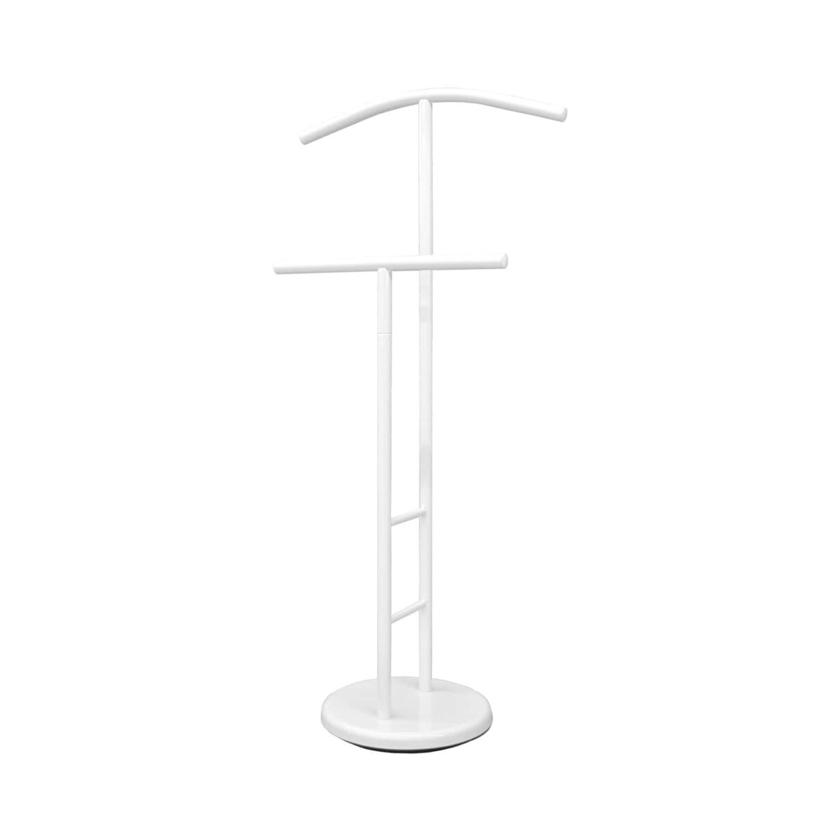 Coat Rack Gc1665 White Discover the Gc1665 White Coat Rack, perfect for the office and living room. With a powder-coated metal structure and a base made of durable plastic, this clothing stand combines style with functionality. Dimensions: 48 cm wide, 28 cm deep, 104 cm high.