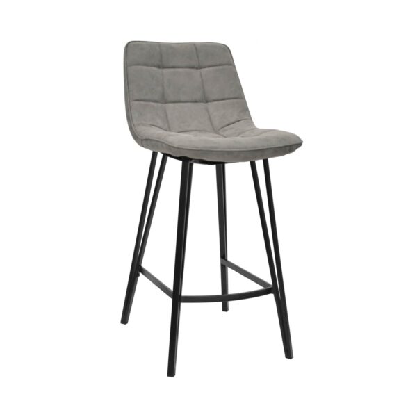 Laus Bar Stool Eco-Leather Grey Discover the Laus Bar Chair in Grey Eco-Leather, perfect for modern bars and kitchens. Constructed from painted metal and upholstered in eco-leather, it offers comfort and style. Ideal dimensions for any space. Choose it now for an elegant design!