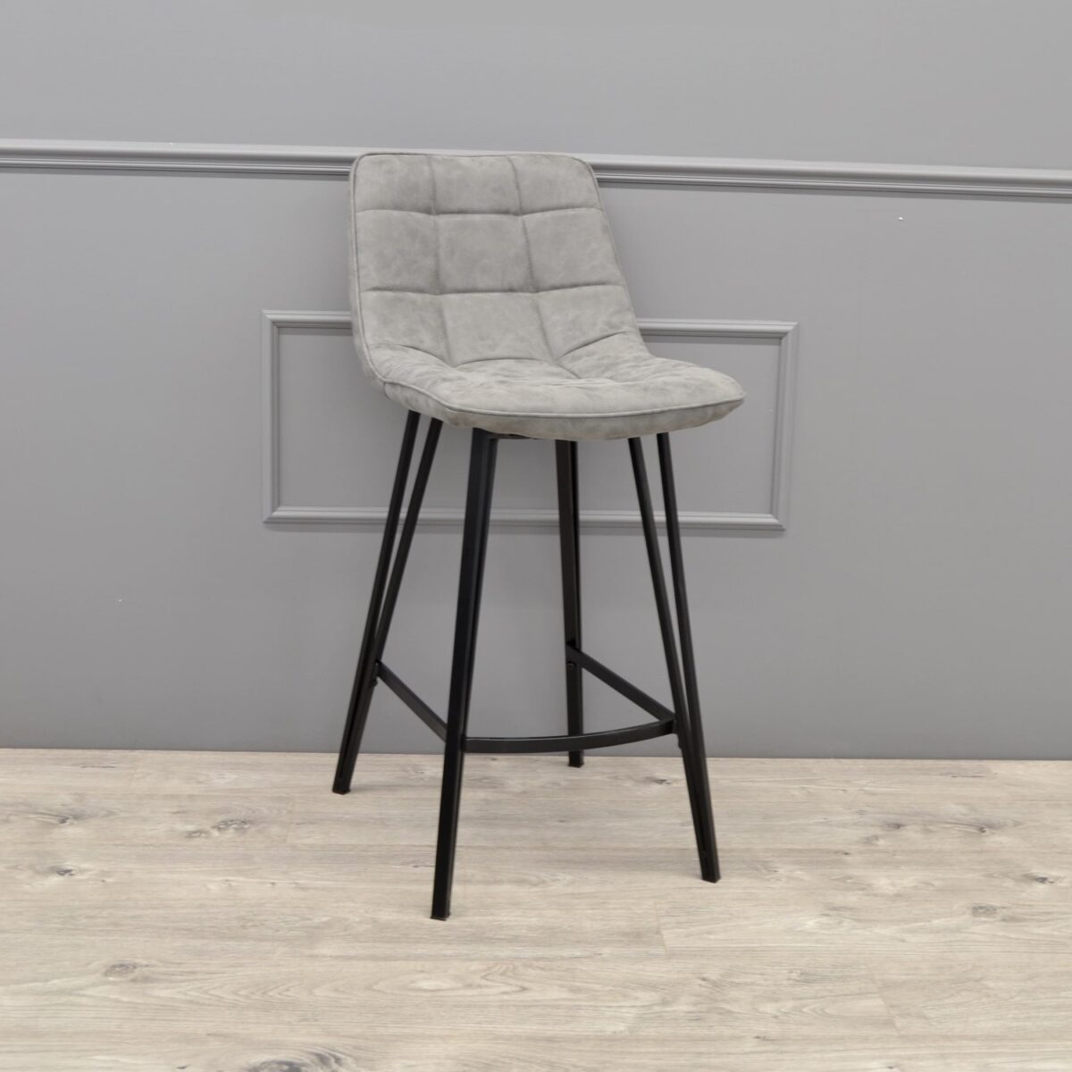 Laus Bar Stool Eco-Leather Grey - Image 2