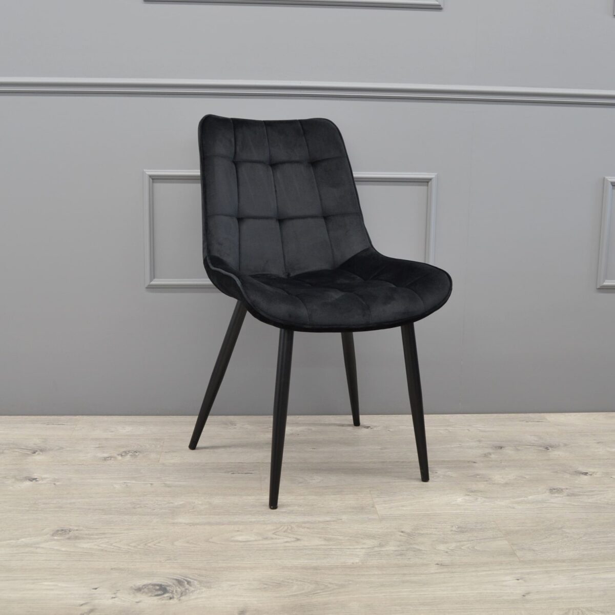HANS Chair (Hlr66) Velvet Black + Black Legs - Image 2