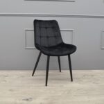 HANS Chair (Hlr66) Velvet Black + Black Legs - Image 2