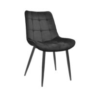 HANS Chair (Hlr66) Velvet Black + Black Legs 