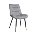 Стул Hans~Catifea Grey HLR20+Black Legs Стул Hans Catifea Grey HLR20 - идеальный выбор для офиса и кухни! Удобная спинка и мягкое сиденье из качественной серой велюровой ткани, прочные черные металлические ножки с защитными дотами. Высота 86 см, размер сиденья 55x64 см. Доступен в других цветах.