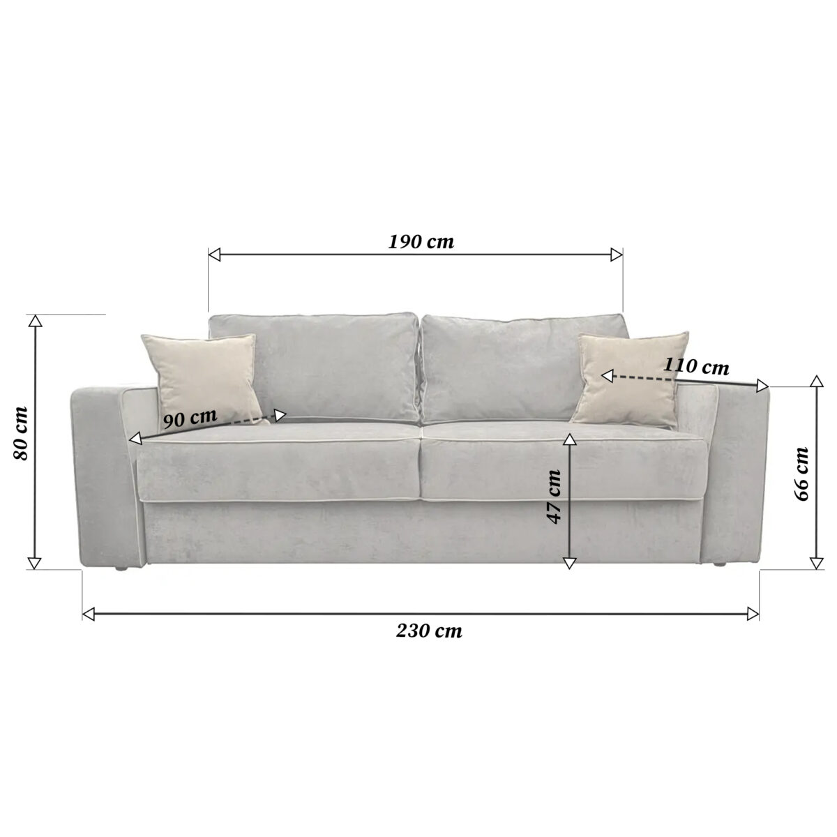 Tomson Grey Convertible Sofa - Image 3