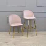 Maya Pink Velvet Bar Stool - Image 4