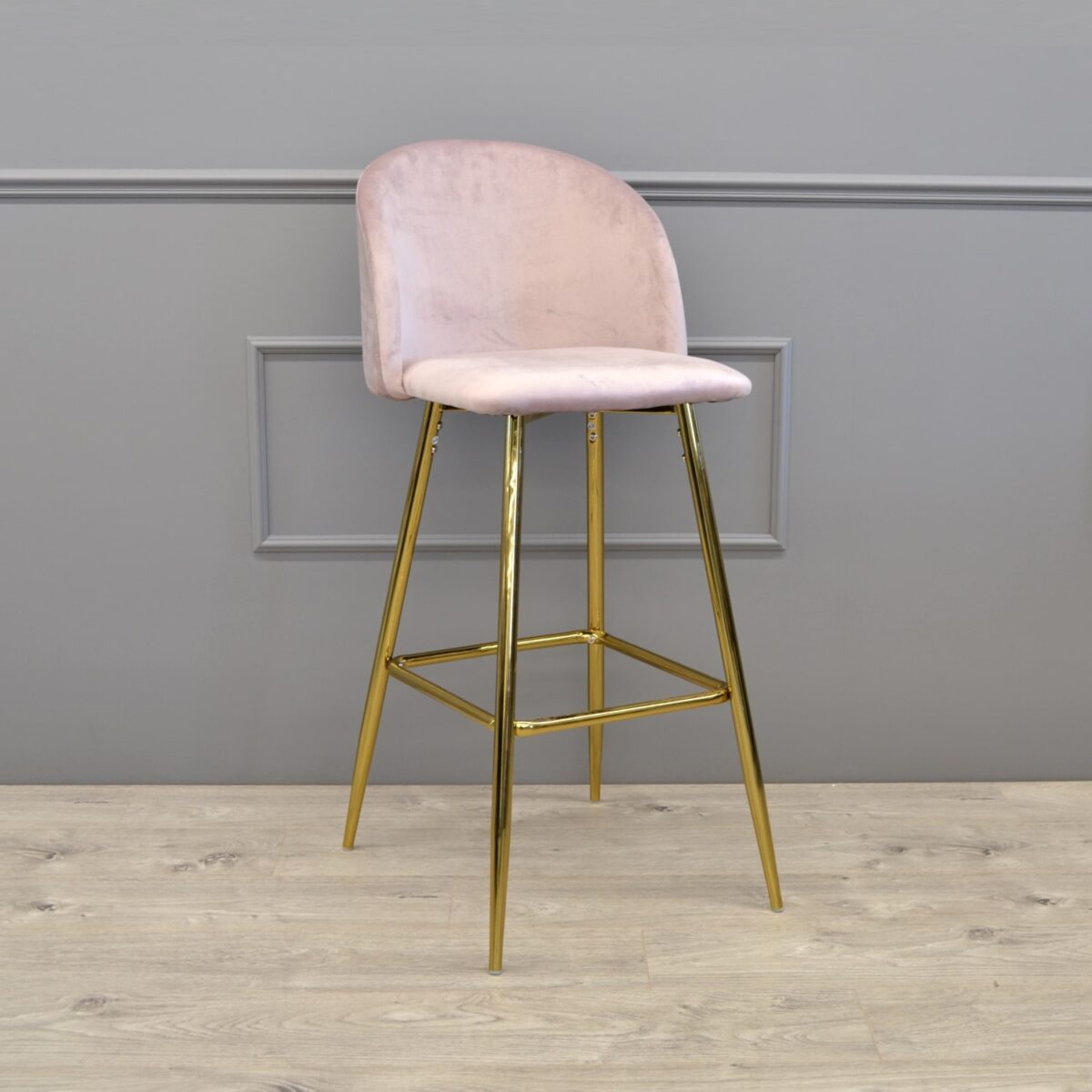 Maya Pink Velvet Bar Stool - Image 5