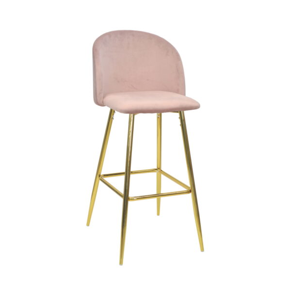 Maya Pink Velvet Bar Stool