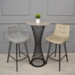 Laus Cappuccino Velvet Bar Chair - Image 2
