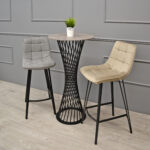 Laus Cappuccino Velvet Bar Chair - Image 3
