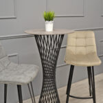 Laus Cappuccino Velvet Bar Chair - Image 4