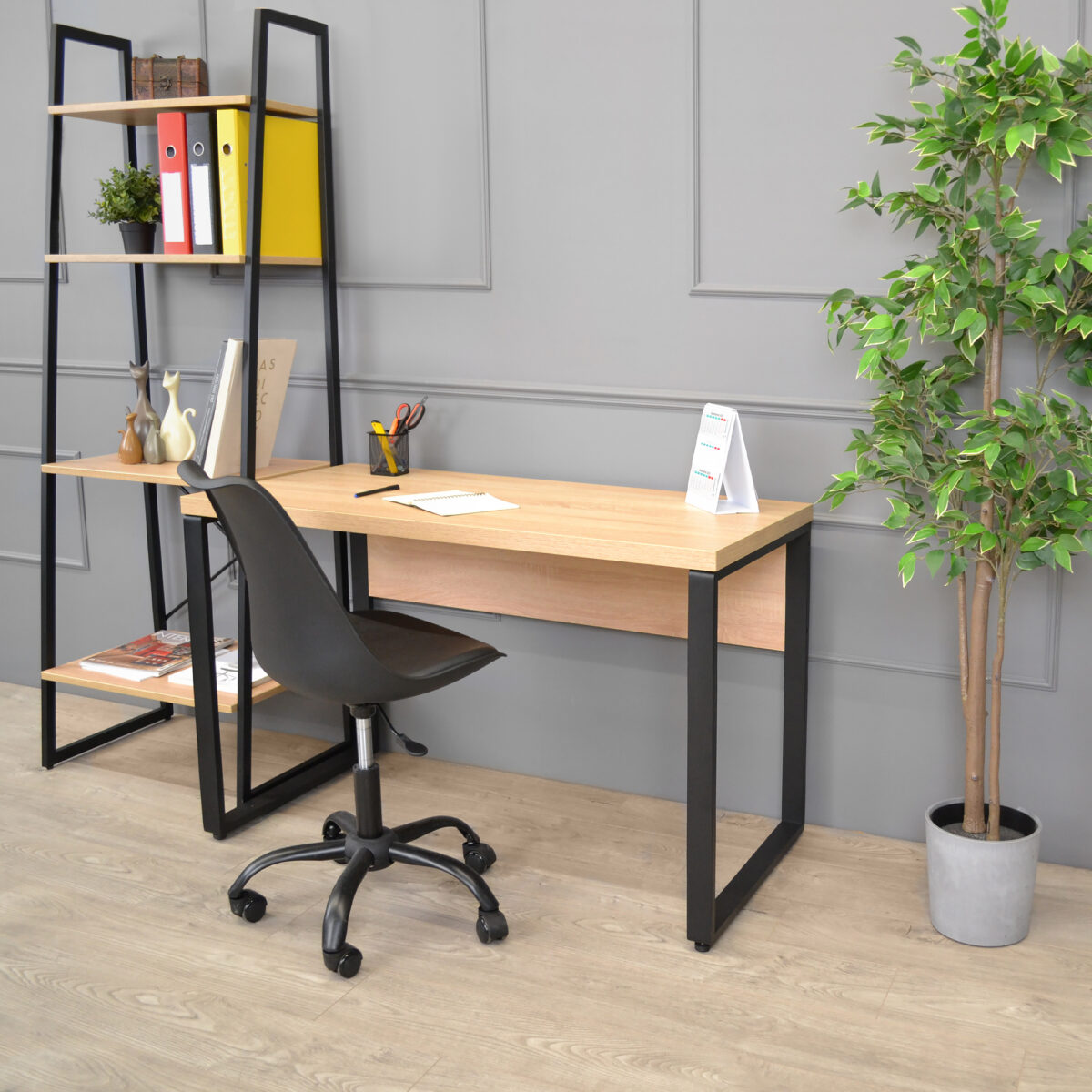 Desk Table B-120 (120x60) ~ Sonoma/Black - Image 5