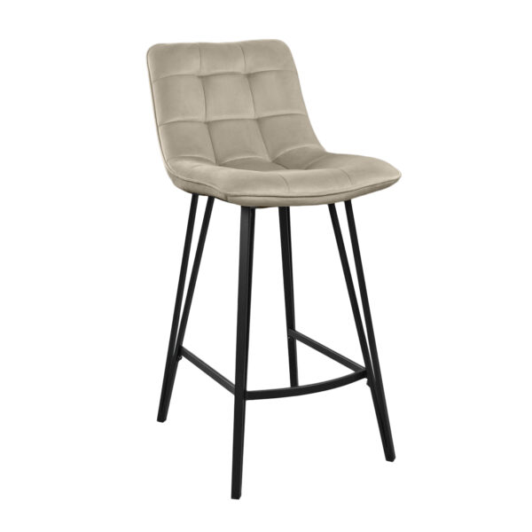 Laus Cappuccino Velvet Bar Chair