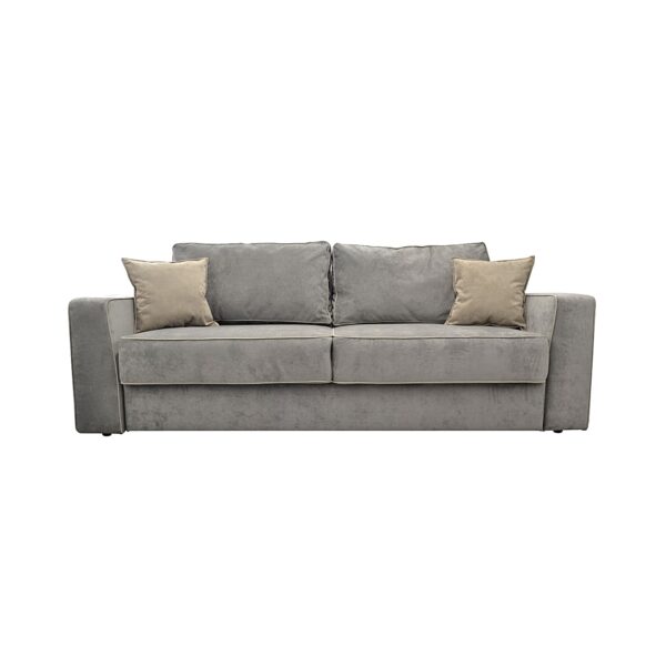 Tomson Grey Convertible Sofa Discover the Tomson Grey Extendable Sofa, perfect for an elegant living room. With a modern design, this sofa features a storage compartment, easily transforms into a comfortable bed, and includes soft decorative pillows. Comfort and style in one product!