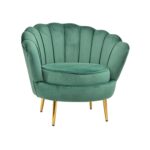 Maggie Green Armchair Discover the Maggie Green armchair, perfect for the office or living room. With an elegant design, soft velvet, and a vibrant color, it brings an air of refinement. The golden metal legs provide stability and style. Ideal for any interior, it creates a sophisticated accent in your space.