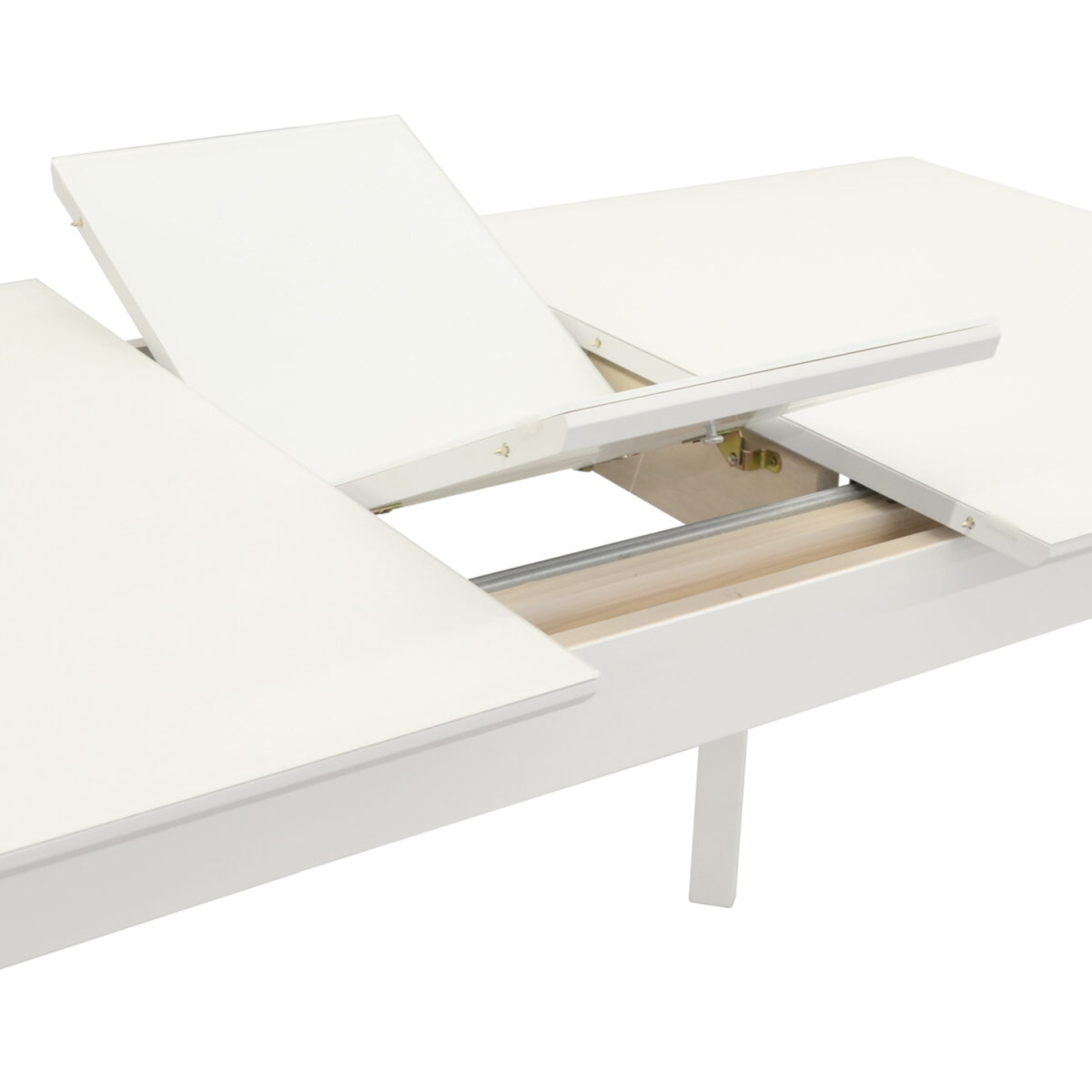 Extensible Table MG-A05 White Glass + White Legs 120/150x75 - Image 3