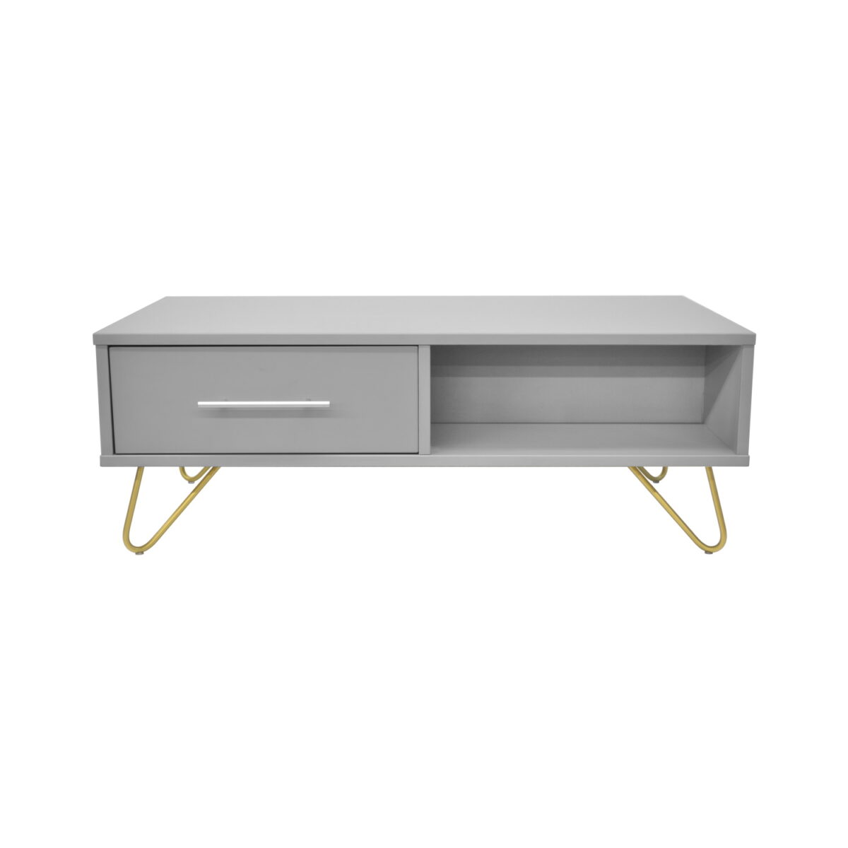 Coffee Table with 2 Drawers Mia Grey/Gold - Image 2