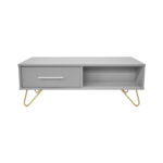 Coffee Table with 2 Drawers Mia Grey/Gold - Image 2