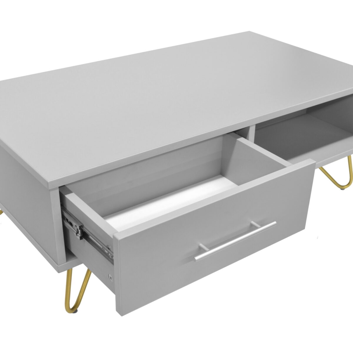 Coffee Table with 2 Drawers Mia Grey/Gold - Image 3